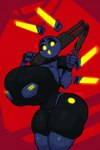 5_fingers alternate_form big_breasts black_sclera breasts female fingers holding_object holding_weapon huge_breasts machine not_furry open_mouth solo thick_thighs weapon weapon_on_shoulder yellow_eyes zetaskully my_life_as_a_teenage_robot new_blood_interactive nickelodeon ultrakill jenny_wakeman v1_(ultrakill) humanoid robot robot_humanoid 2022 2:3 absurd_res hi_res