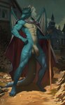 animal_genitalia anthro balls cape cape_only clothing detailed_background digitigrade fantasy flaccid foreskin genitals hero_pose humanoid_genitalia humanoid_penis male medieval melee_weapon mostly_nude muscular penis pose sheath solo standing sword unretracted_foreskin weapon levsha mythology dragon mythological_creature mythological_scalie scalie digital_media_(artwork) full-length_portrait portrait shaded