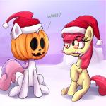 apple_bloom_(mlp) candy candy_cane christmas cub duo english_text equine female feral friendship_is_magic fur hair hat holidays horn horse jack_o'_lantern long_hair mammal my_little_pony open_mouth pony pumpkin red_hair santa_hat senxshine sweetie_belle_(mlp) text two_tone_hair unicorn white_fur young
Rating: Safe
Score: 6
User: Deatron
Date: December 20, 2013