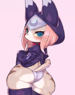 anthro biped blush butt clothed clothing eyelashes female hair legwear looking_at_viewer looking_back panties pupils simple_background solo tail thick_thighs thigh_highs three-quarter_view underwear healingpit rikose capcom monster_hunter monster_hunter_stories_2:_wings_of_ruin tsukino_(monster_hunter_stories) domestic_cat felid feline felis felyne lynian mammal palico 2d_animation 4:5 animated hi_res high_framerate motion_tweening no_sound short_playtime webm