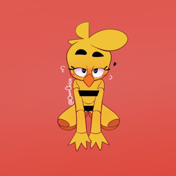 anthro aroused beak censor_bar censored_genitalia censored_nipples censored_vulva female kneeling machine nude solo yellow_body owochica five_nights_at_freddy's scottgames chica_(fnaf) animatronic avian bird chicken galliform phasianid robot robot_anthro 1:1 censored