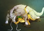 all_fours anthro barazoku barbel_(anatomy) duo flesh_whiskers from_behind_position hair horn looking_pleasured male male/male open_mouth sex size_difference gothwolf spelunker_sal mythology marcus_techkat tanith dragon eastern_dragon herpestid mammal meerkat mythological_creature mythological_scalie scalie 2014
