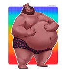 alternate_rainbow_pride_colors anthro beard belly big_belly clothing eyewear facial_hair glasses hand_on_belly heart_clothing heart_symbol heart_underwear lgbt_pride looking_at_viewer male navel nipples overweight overweight_anthro overweight_male pride_colors rainbow_pride_colors smile smiling_at_viewer smirk smirking_at_viewer solo standing underwear shibadoodles bear mammal hi_res