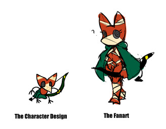 ambiguous_gender anthro bandage bow_(weapon) cape clothing question_mark ranged_weapon red_body solo weapon lecanoscoptical vermin_fight_club rangyptian imp vermin_(species)