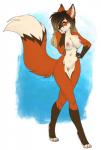 anthro breasts clitoris female genitals looking_at_viewer nipple_piercing nipples nude piercing pussy solo eura canid canine fox mammal hi_res