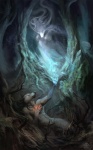 anthro casual_nudity detailed_background duo ethereal female forest male nature night nude outside plant romantic romantic_couple scenery tree wood alectorfencer ghost spirit 2012 hi_res