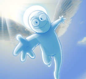 4_fingers back_wings bald biped blue_body blue_eyebrows blue_eyes blue_feathers blue_sky blue_wings closed_smile cloud eyebrows feathered_wings feathers featureless_crotch featureless_feet feet fingers flying front_view light looking_at_viewer male male_humanoid mouth_closed noseless nude nude_humanoid nude_male reaching_towards_viewer sky smile smiling_at_viewer solo spread_wings sun sunlight white_cloud wings hotdiggedydemon brain_dump relaxed_blue_faced_max max_gilardi_(character) angel angel_humanoid humanoid winged_humanoid 2023 absurd_res blue_and_white cool_colors digital_media_(artwork) digital_painting_(artwork) english_description full-length_portrait hi_res meme meme_origin monochrome painting_(artwork) portrait restricted_palette