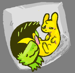 animal_genitalia animal_penis black_eyes black_nose blush blush_lines bodily_fluids dripping duo feral fur genital_fluids genitals male penis precum precum_drip round_ears sheath shelter_(rain_world) sleeping yellow_body yellow_fur polygon240 rain_world videocult monk_(rain_world) green_lizard_(rain_world) lizard_(rain_world) mammal rodent slugcat digital_media_(artwork) low_res microsoft_paint_(artwork)