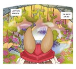 anthro brown_body brown_fur clothed clothing comic_panel female fur hair partially_clothed rabbit_ears solo white_hair yellow_eyes neo_geppetto made_in_abyss nanachi lagomorph leporid mammal narehate rabbit absurd_res comic hi_res