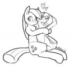 blush body_pillow female feral heart_symbol pillow sitting solo neoncel friendship_is_magic hasbro my_little_pony marble_pie_(mlp) monochrome sketch