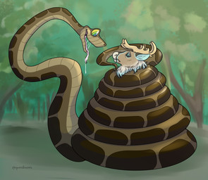 anthro bodily_fluids coiling drooling duo feral hypnosis hypnotic_eyes imminent_vore male mind_control open_mouth oral_vore saliva vore queerdeerart the_jungle_book cedarbou kaa_(jungle_book) deer mammal new_world_deer reindeer reptile scalie snake hi_res