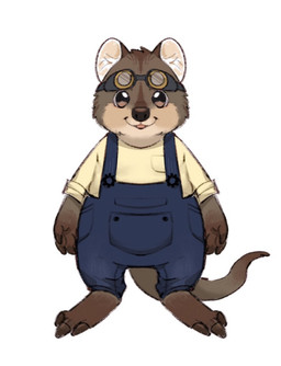 anthro beady_eyes blue_clothing blue_overalls brown_body brown_fur cheek_tuft clothed clothing facial_tuft front_view fur head_tuft inner_ear_fluff looking_at_viewer male overalls simple_background slightly_chubby slightly_chubby_anthro slightly_chubby_male smile solo standing tan_body tan_fur topwear tuft unsigned white_background white_inner_ear_fluff yellow_clothing yellow_topwear asnnonaka mammal mustelid otter full-length_portrait portrait