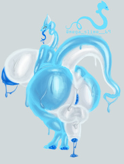anthro anus balls big_breasts big_butt big_nipples biped bodily_fluids breasts butt erection foreskin genitals gynomorph gynomorph_anthro huge_breasts huge_butt huge_nipples humanoid_genitalia humanoid_penis hyper hyper_breasts hyper_butt intersex intersex_anthro lactating looking_at_viewer looking_back looking_back_at_viewer nipples penis rear_view slightly_chubby slime solo standing thick_thighs mega_slime reptile scalie snake absurd_res hi_res