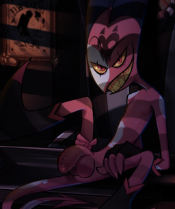 balls flaccid foreskin genitals holding_both_legs horn humanoid_genitalia humanoid_penis looking_at_viewer male narrowed_eyes not_furry nude partially_retracted_foreskin penile_spines penis red_body red_eyes seductive shadow smile solo spade_tail spread_legs spreading tail teeth hairlessboyblunder hellaverse helluva_boss blitzo_(helluva_boss) demon humanoid imp mammal digital_media_(artwork) hi_res