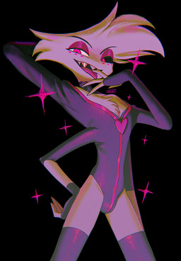 4_arms bulge chest_tuft clothing femboy highleg highleg_leotard leotard male multi_arm multi_limb open_mouth sharp_teeth slim solo teeth tuft enaic31 hazbin_hotel hellaverse angel_dust arachnid arthropod demon humanoid spider hi_res