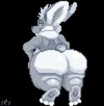 ambiguous_gender anthro big_butt butt grey_body looking_at_viewer nude solo ses_vanbrubles hehky_(character) canid canine mammal animated digital_media_(artwork) loop pixel_(artwork) pixel_animation short_playtime