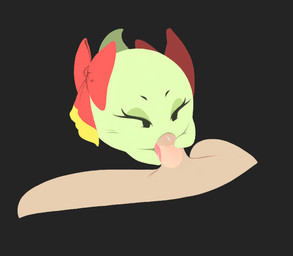 bow_ribbon disembodied_penis duo eyelashes eyeshadow fellatio female genitals ghost_tail green_body grey_background head_bow holding_another's_penis holding_penis interspecies larger_human larger_male licking makeup male male/female narrowed_eyes oral penetration penile penis penis_in_mouth penis_lick sex simple_background simple_eyes size_difference smaller_female smaller_penetrated tongue tongue_out tongue_out_fellatio translucent translucent_penis suragugu mario_bros nintendo paper_mario lady_bow boo_(mario) ghost human mammal sphere_creature spirit 2021 digital_media_(artwork) flat_colors