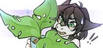 black_hair eyebrows eyelashes fur green_eyes grey_body grey_fur hair open_mouth plant plant_growth simple_background teeth tongue f-r95 mythology fryaz_(f-r95) dragon furred_dragon furred_scalie mythological_creature mythological_scalie scalie 2022 digital_media_(artwork)