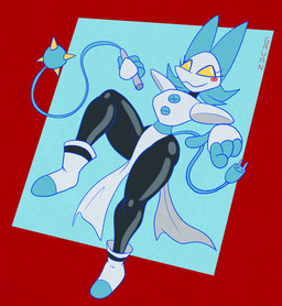 anthro blush boots clothed clothing female footwear machine shoes solo tail thick_thighs toony whip yellow_eyes gavanzude deltarune undertale_(series) tasque_manager android darkner felid feline mammal robot hi_res