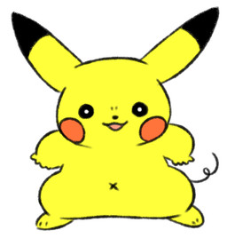 ambiguous_gender black_ear_tips chibi dipstick_ears ear_markings feral line_tail markings multicolored_ears navel open_mouth red_cheeks simple_background simple_eyes simplified solo standing tail thin_tail white_background x_navel yellow_body yakiniku628 nintendo pokemon generation_1_pokemon pikachu pokemon_(species) 2026 colored full-length_portrait portrait