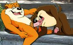anthro balls black_nose brown_body brown_fur brown_hair duo fur genitals hair hand_on_own_penis hand_on_penis humanoid_genitalia humanoid_penis licking looking_at_another male male/male multicolored_body multicolored_fur narrowed_eyes nude_anthro nude_male open_mouth open_smile oral orange_body orange_fur penile penis penis_lick pubes sex smile tail tan_body tan_fur teeth tongue two_tone_body two_tone_fur whiskers white_body white_fur fabfelipe looney_tunes taz-mania warner_brothers hugh_(taz-mania) tasmanian_devil_(looney_tunes) dasyurid dasyuromorph mammal marsupial tasmanian_devil 2018 digital_media_(artwork) father_(lore) father_and_child_(lore) father_and_son_(lore) incest_(lore) parent_(lore) parent_and_child_(lore) parent_and_son_(lore) son_(lore)