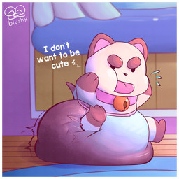 anthro big_diaper border clothed clothing collar diaper feces huge_diaper male pooping soiled_diaper soiling soiling_diaper solo tail text unclean_diaper used_diaper using_diaper wearing_diaper white_body white_border blushypanda bee_and_puppycat cartoon_hangover puppycat hybrid 1:1 digital_media_(artwork) english_text hi_res