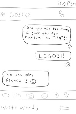angry dialogue duo emoji humor screen social_media text texting zero_pictured ffog beastars nintendo pikmin legoshi_(beastars) louis_(beastars) 2020 absurd_res black_and_white english_text hi_res monochrome