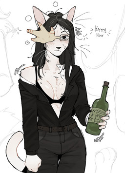 alcohol_bottle alternate_species anthro bangs belt black_bottomwear black_bra black_clothing black_eyes black_hair black_jeans black_pants black_shirt black_topwear black_underwear blush blush_stickers bodily_fluids bottle bottomwear bra breasts bubble cleavage clothed clothing container denim denim_bottomwear denim_clothing drunk drunk_bubble eyewear female glasses hair holding_bottle holding_container holding_object jeans long_hair long_sleeves looking_at_viewer medium_breasts off_shoulder one_eye_obstructed open_clothing open_shirt open_topwear pants parted_bangs shaking shirt solo substance_intoxication sweat sweaty_face tail thigh_gap topwear trembling underwear whiskers raccoattack ena:_dream_bbq ena_(series) coral_glasses_(ena) anthozoan cnidarian coral domestic_cat felid feline felis mammal marine digital_drawing_(artwork) digital_media_(artwork) hi_res portrait