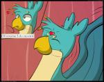 avian beak comic dialogue english_text feathered_wings feathers flash_draw friendship_is_magic gallus_(mlp) gryphon hasbro heart_symbol male my_little_pony mythological_avian mythological_creature mythology solo text wings