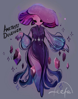 amethyst_(gem) clothed clothing dress fantasy female fungus gem looking_at_viewer monster_girl_(genre) mushroom mushroom_cap not_furry pose purple_body purple_clothing simple_background solo text feefal funguary elemental_creature elemental_humanoid fungi_fauna fungi_humanoid humanoid mushroom_humanoid digital_media_(artwork) english_text full-length_portrait hi_res portrait species_name