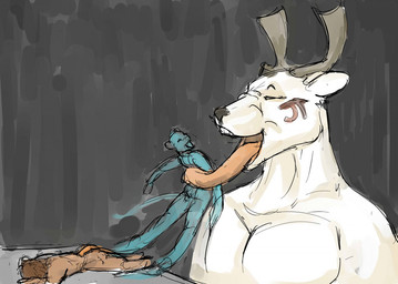 anthro antlers black_background death duo fatal_vore forced fur horn long_tongue macro_pred male male_pred micro_prey simple_background soul soul_vore tongue unwilling_prey vore white_background white_body white_fur willing_pred jeri_kleinlowe deer mammal mouse murid murine new_world_deer reindeer rodent 2012 colored guide_lines