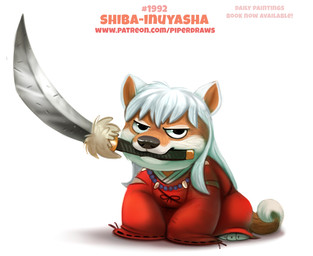 alternate_species black_eyes clothed clothing feral fur grumpy hair humor melee_weapon object_in_mouth pun simple_background solo sword sword_in_mouth tan_body tan_fur text weapon weapon_in_mouth white_background white_body white_fur white_hair piper_thibodeau inuyasha inuyasha_(inuyasha) canid canine canis domestic_dog mammal shiba_inu spitz digital_media_(artwork) digital_painting_(artwork) painting_(artwork) url