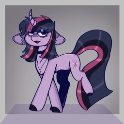 alternative_fashion ear_piercing ear_ring eyeshadow female feral goth hooves horn jewelry makeup necklace piercing ring_piercing simple_background solo smolgoatkimm friendship_is_magic hasbro my_little_pony mythology twilight_sparkle_(mlp) equid equine mammal mythological_creature mythological_equine unicorn 1:1 hi_res