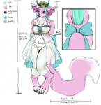 anthro babydoll big_breasts breasts clothed clothing female iridescent iridescent_babydoll iridescent_nightgown iridescent_pants nightgown nipple_outline slightly_chubby solo tail chaotikat domestic_cat felid feline felis mammal model_sheet source_request