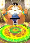 anthro anus belly big_belly bound bulge butt clothing detailed_background kemono magic male moobs overweight overweight_male solo underwear inui_j_isohata final_fantasy final_fantasy_tactics square_enix seeq 2022 censored hi_res