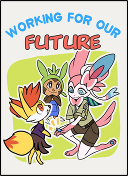2_toes 4_fingers ambiguous_gender anthro bar_emanata belt black_nose blue_clothing blue_eyes blue_overalls blue_pawpads bottomwear brown_body brown_bottomwear brown_clothing brown_shorts candy cheek_tuft claws clothed clothed_anthro clothed_male clothing dessert dipstick_tail emanata facial_tuft feet fingers food fur gloves_(marking) group holding_candy holding_food holding_object inner_ear_fluff kerchief kneeling leg_markings looking_down looking_down_at_another looking_up_at_another male markings neckerchief neckwear on_one_knee orange_body orange_eyes orange_fur orange_nose orange_tail overalls overalls_only pawpads pink_body pink_fur pink_tail purple_clothing purple_shirt purple_topwear rare_candy red_nose ribbons_(anatomy) shirt shorts skirt smile socks_(marking) tail tail_markings tan_body text toe_claws toes topwear trio tuft white_body white_fur yellow_body yellow_emanata yellow_fur yellow_tail odeko-yma nintendo pokemon pix_(odeko-yma) canid canine chespin eeveelution fennekin generation_6_pokemon mammal pokemon_(species) sylveon english_text hi_res