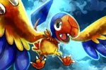 ambiguous_gender blue_background blue_body blue_feathers feathers feral flying looking_at_viewer simple_background solo yellow_body yellow_feathers haychel nintendo pokemon archen avian fossil_pokemon generation_5_pokemon pokemon_(species) 2013 digital_media_(artwork)