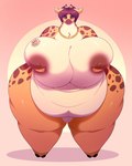 anthro areola belly big_belly big_breasts big_butt biped breasts butt female fur hair holding_breast hooves horn huge_belly huge_breasts huge_butt huge_thighs hyper hyper_breasts hyper_butt long_neck looking_at_viewer morbidly_obese morbidly_obese_anthro morbidly_obese_female navel nipples nude obese obese_anthro obese_female ossicone overweight overweight_anthro overweight_female simple_background solo thick_thighs wide_hips lunarclaws kubwa_kalua giraffe giraffid mammal 2020 digital_media_(artwork) hi_res