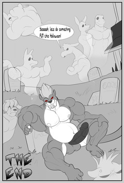 angry anthro balls big_balls big_muscles big_penis border cemetery clothed clothing dialogue fatal genitals glans grey_border group hair hair_over_eyes holidays hug huge_balls huge_penis humanoid_genitalia humanoid_penis hyper hyper_balls hyper_genitalia hyper_penis male male/male male_pred male_prey muscular muscular_male nipples nude_anthro nude_male penis text tombstone topless topless_male unknownwolf halloween bear camelid canid canine canis dinosaur domestic_dog dromaeosaurid fox ghost jackal lemur llama mammal prehistoric_species primate reptile saurischian scalie spirit strepsirrhine theropod comic digital_drawing_(artwork) digital_media_(artwork) end_page english_text greyscale hi_res monochrome
