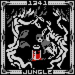 16-bit 1:1 all_fours ambiguous_gender black_background border container digital_media_(artwork) english_text feral forest glass glass_container glass_jar grey_border grey_text jar jungle leaf mammal number pixel_(artwork) plant primate restricted_palette scp-1341 scp-1341-2 scp_foundation simple_background snarferman solo text tree vines