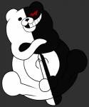 butt creepy enemy erection feral genetic_chimerism genitals male penis plushie pose solo split_color teddy_bear toy ianmata1998 danganronpa spike_chunsoft monokuma bear mammal absurd_res hi_res