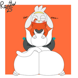 anthro big_butt black_body blush border butt duo fellatio grey_hooves hair hand_on_another's_head hand_on_head heart_symbol hooves huge_butt looking_down looking_down_at_another male multicolored_body one_eye_closed onomatopoeia oral oral_penetration orange_background penetration penile red_body red_eyes sex simple_background sitting sound_effects tail teapot_(body_type) text thick_thighs white_body white_border white_ears white_hair white_tail yellow_nose reathe microsoft nintendo ori_(series) pokemon xbox_game_studios ori_(ori) generation_8_pokemon guardian_spirit lagomorph leporid mammal pokemon_(species) rabbit raboot 1:1 2025 absurd_res colored crossover digital_media_(artwork) flat_colors hi_res signature