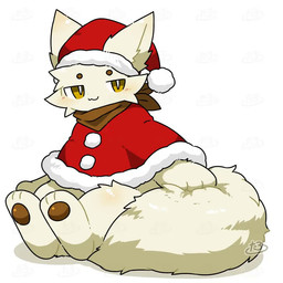 3_fingers 3_toes :3 ambiguous_anthro ambiguous_gender anthro big_tail biped bottomless bottomless_ambiguous bottomless_anthro brown_kerchief brown_neckerchief brown_pawpads cheek_tuft christmas_clothing christmas_headwear circle_eyebrows clothed clothed_ambiguous clothed_anthro clothing costume eyebrows facial_tuft feet fingers fluffy fluffy_tail front_view fur furgonomic_hat furgonomic_headwear furgonomics glistening glistening_body glistening_fur hand_on_tail handpaw hat headgear headwear hindpaw holidays kemono kerchief looking_at_viewer monotone_body monotone_fur monotone_tail neckerchief neckwear orange_eyes pawpads paws pupils santa_costume santa_hat simple_background sitting solo tail tan_body tan_ears tan_fur tan_tail thick_tail three-quarter_view toes tuft white_background white_pupils tontaro christmas naa-kun_(tontaro) felid feline mammal 1:1 2025 2d_animation animated colored digital_media_(artwork) frame_by_frame full-length_portrait no_sound portrait short_playtime signature video