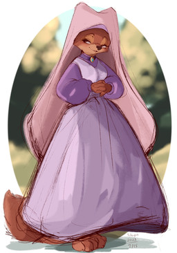 alternative_fashion anthro blurred_background blush brown_body brown_fur classic_lolita clothed clothing female fully_clothed fur j-fashion lolita_(fashion) lolita_dress smile solo standing conditional_dnp tohupo disney robin_hood_(disney) maid_marian canid canine european_red_fox fox mammal red_fox true_fox 2023 absurd_res dated digital_media_(artwork) full-length_portrait hi_res portrait signature