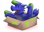 4:3 ambiguous_gender box brachydios brute_wyvern canes-cm capcom container dragon european_mythology feral horn if_it_fits_i_sits_(meme) in_box in_container meme monster_hunter mythological_creature mythological_scalie mythology reptile scales scalie simple_background slime solo tail western_dragon wyvern