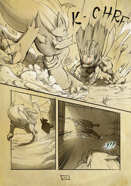 anthro biped chasing claws eyelashes female female_anthro fur group hair long_hair male male_anthro onomatopoeia outside page_number red_eyes running sound_effects spikes spikes_(anatomy) tail text toe_claws trio truescorn nintendo pokemon pokemon_mystery_dungeon spike_chunsoft asche_(truescorn) clarity_(truescorn) orchid_(truescorn) generation_4_pokemon generation_5_pokemon lucario pokemon_(species) weavile zoroark 2026 absurd_res colored comic english_text hi_res huge_filesize