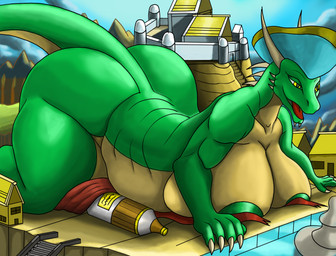 big_breasts breasts butt claws clothing collosal female fountain hat headgear headwear huge_breasts hyper hyper_breasts macro macro_female mega nude overweight pirate sex solo whitedragon1204 mythology dragon mythological_creature mythological_scalie scalie heavy_(disambiguation) invalid_tag hi_res