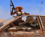 ak_platform aks-74u anthro armor big_breasts blue_sky bottomwear breast_rest breasts car claws cleavage clothed clothing desert duo female gun horn inside_car inside_vehicle male ranged_weapon shorts shotgun sky thigh_strap under_boob vehicle weapon wide_hips lumixdragonfey_(artist) mad_max mythology rithe silel cobra dragon mythological_creature mythological_scalie reptile scalie snake 2019 digital_media_(artwork)