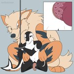 abdominal_bulge ambiguous_fluids anal anal_penetration animal_genitalia animal_penis anthro anthro_on_feral anus arms_tied balls bestiality bound canine_genitalia canine_penis close-up doggystyle duo feral from_behind_position genitals kneeling male male/male paws penetration penis sex smile teeth antoszowa nintendo pokemon arcanine cetacean dolphin generation_1_pokemon mammal marine oceanic_dolphin orca pokemon_(species) toothed_whale 2d_animation animated frame_by_frame hi_res