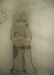 bandanna beanie belt belt_buckle charlie chart crossed_arms height height_chart hyena mammal midget scan solo standing star traditional_media
Rating: Questionable
Score: 0
User: kougamax
Date: May 11, 2010